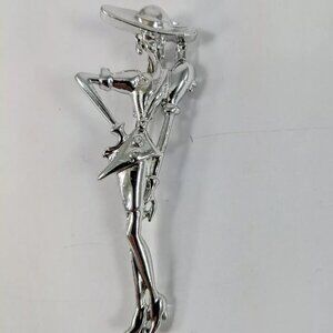 Vintage fashion Lady silver lapel pin Brooch